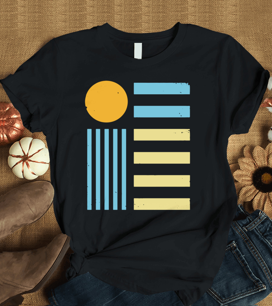 Beach Life Retro Sun and Stripes T-Shirt