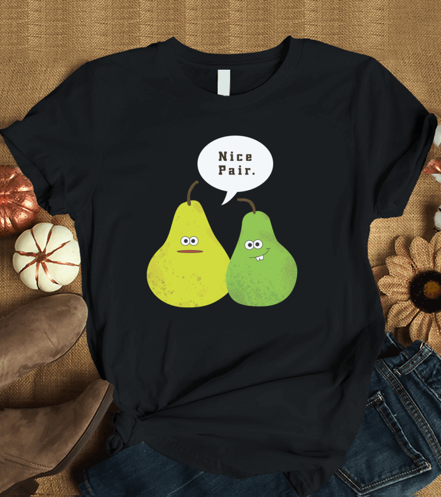 Nice Pair Cartoon Pears with Speech Bubble T-Shirt