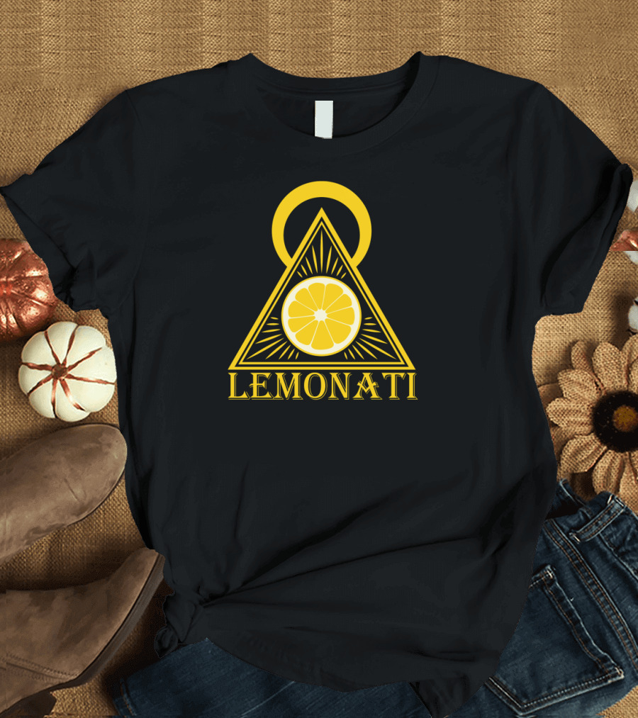 Lemonati Pyramid with Lemon Symbol A Shadow Society Illuminati T-Shirt