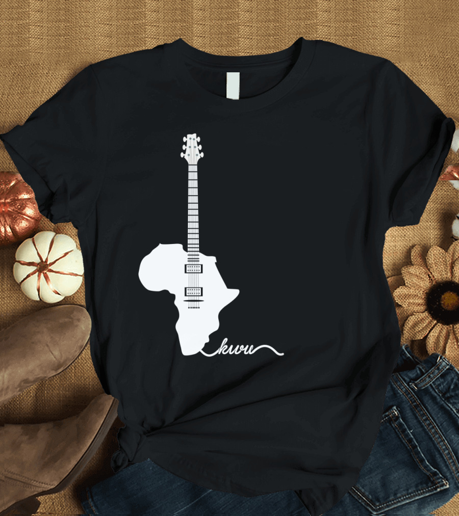 AfroFunk Guitar Africa Map Kuvu T-Shirt