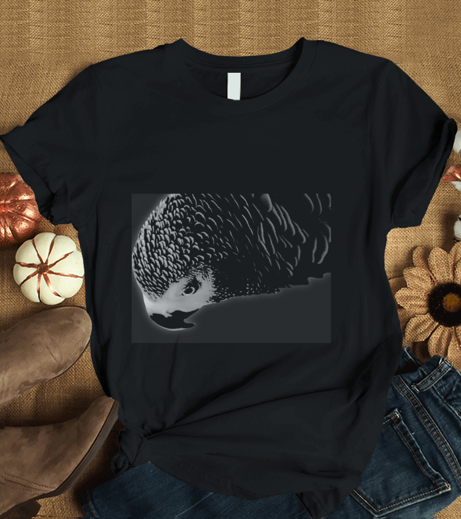 Dark Ollie Parrot Silhouette Art Bird T-Shirt
