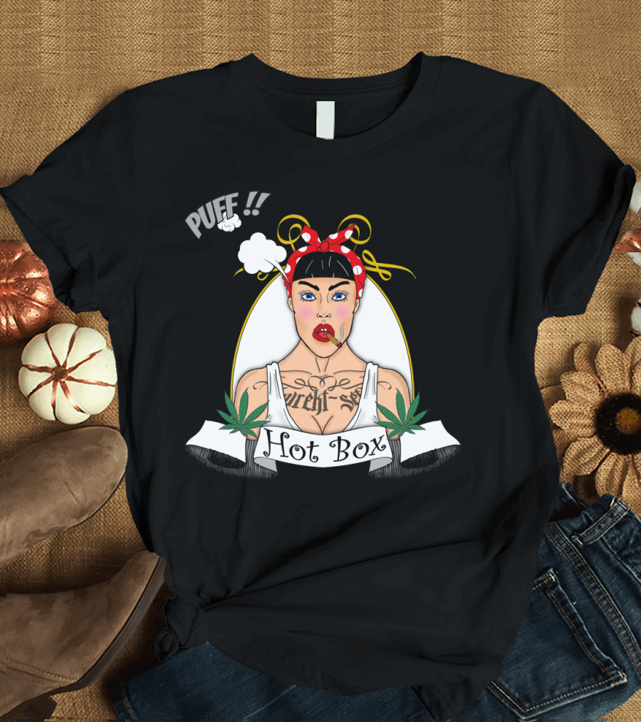 Puff Hot Box Wrekt Set Smoking Tattoo Cannabis T-Shirt
