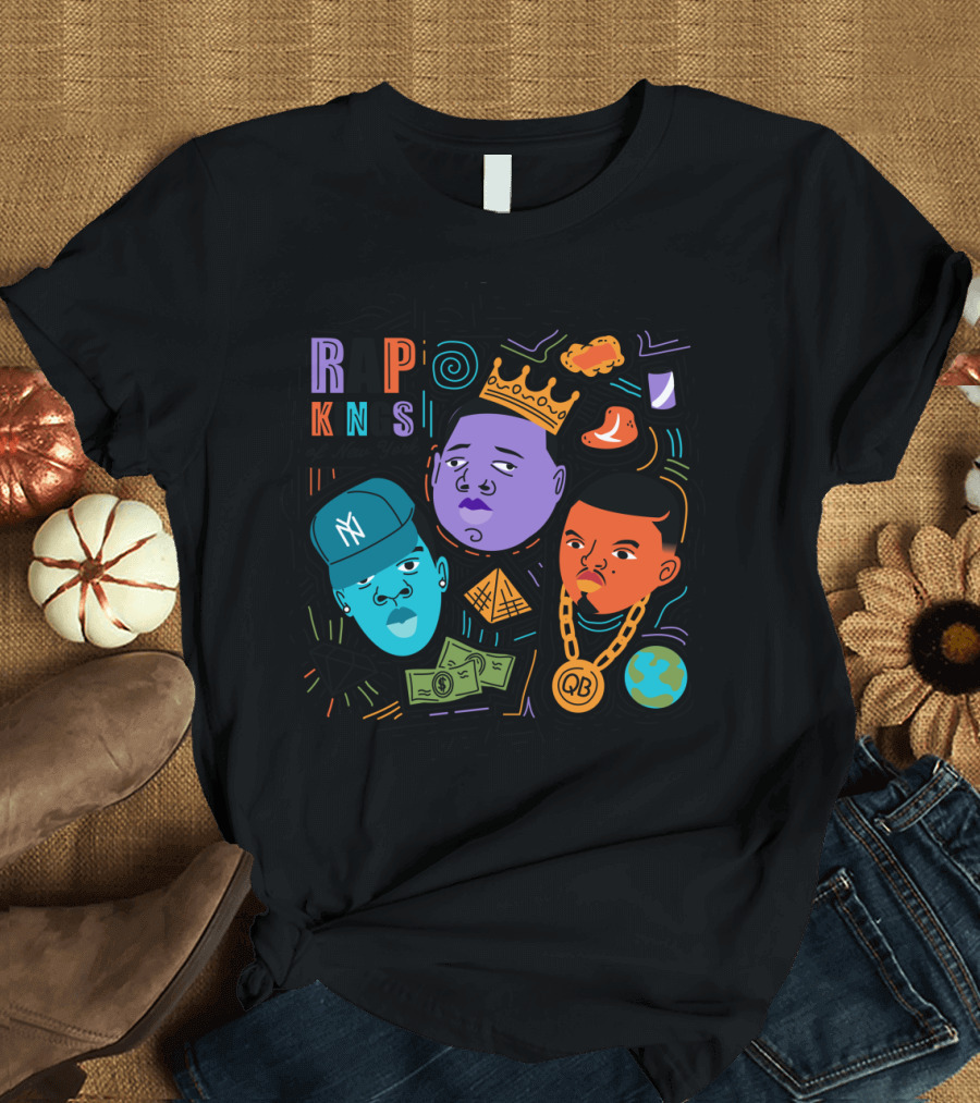 Rap Kings of New York Crowned with Iconic Symbols and Hip-Hop T-Shirt