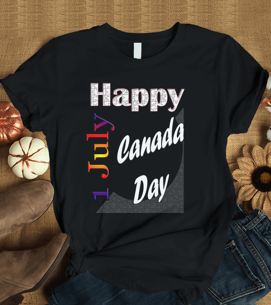Happy Canada Day July 1 Celebration Puzzle T-Shirt