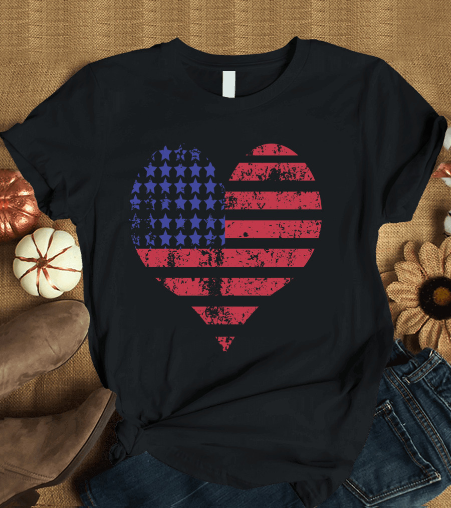 Freedom Heart American Flag T-Shirt