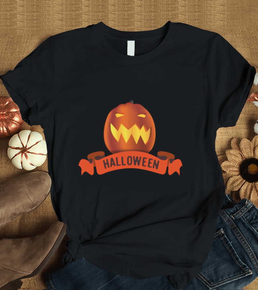 Halloween Pumpkin Colorful Jack-O’-Lantern with Bright Orange Glow T-Shirt