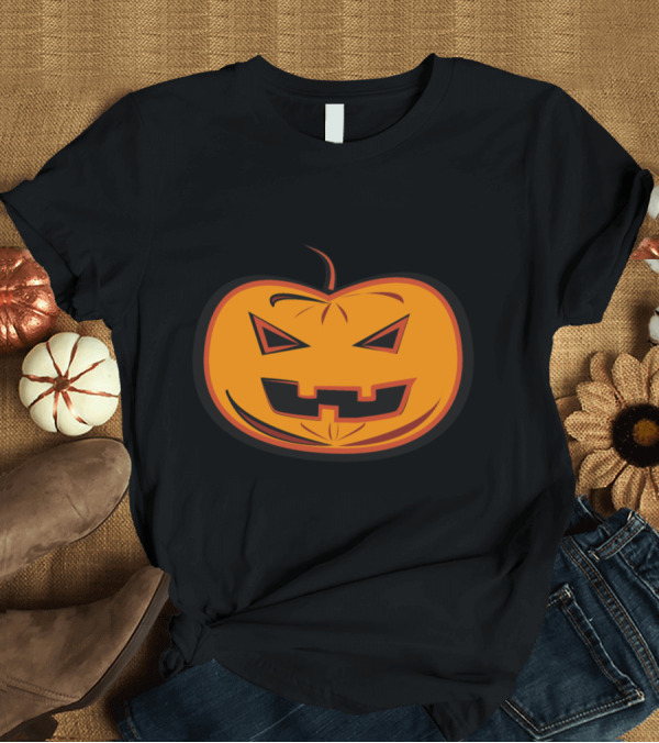 T-Shirt: Spooky Jack-O'-Lantern Face with Triangle Eyes T-Shirt Spooky Jack-O'-Lantern Face with Triangle Eyes T-Shirt