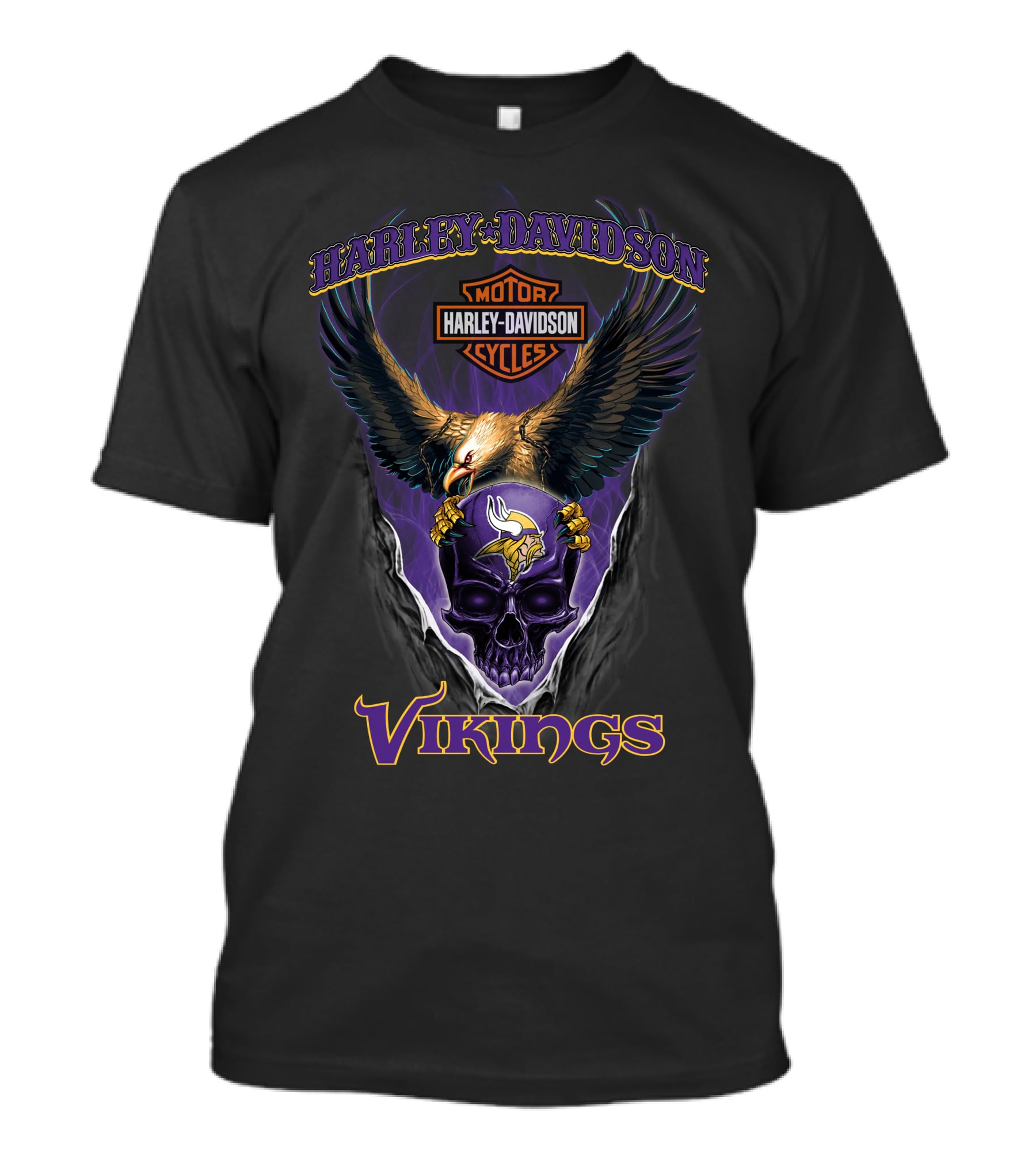 Harley Davidson Motor Cycles Vikings Minnesota T-Shirt