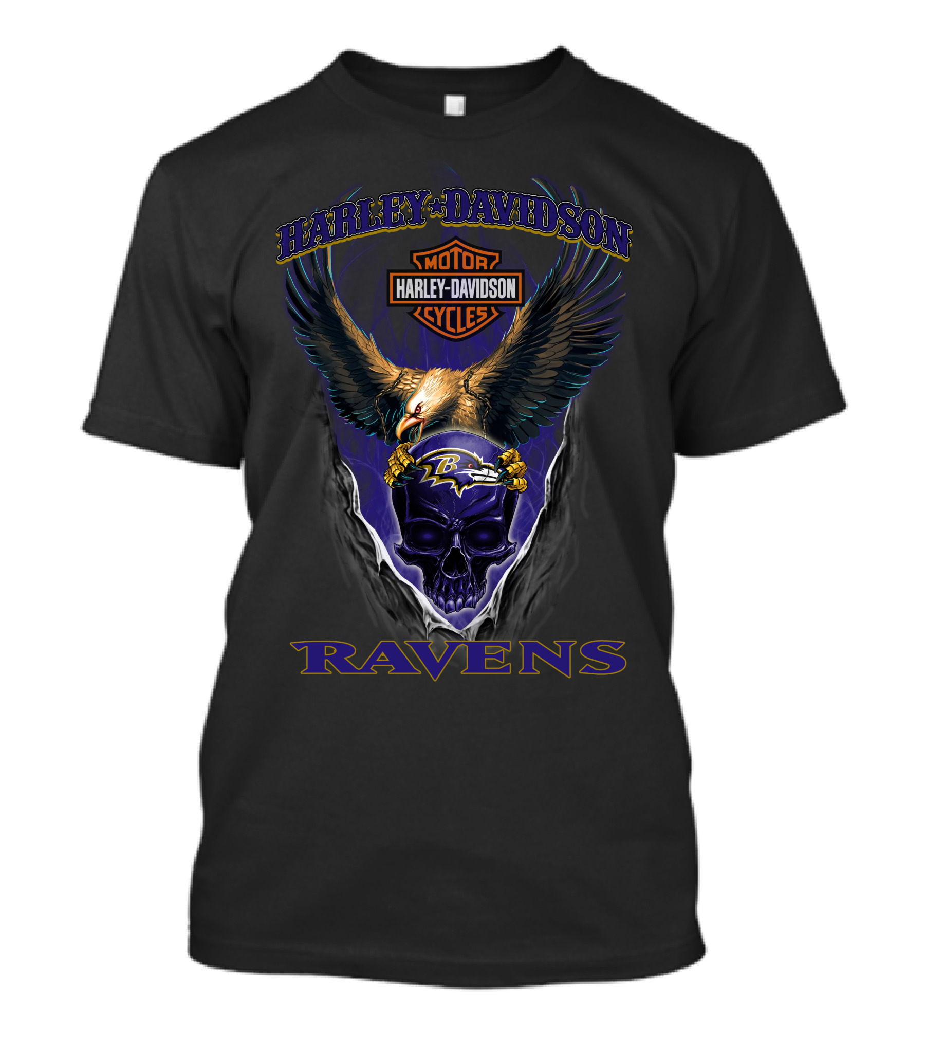 Harley Davidson Motor Cycles Ravens Baltimore Ravens T-Shirt