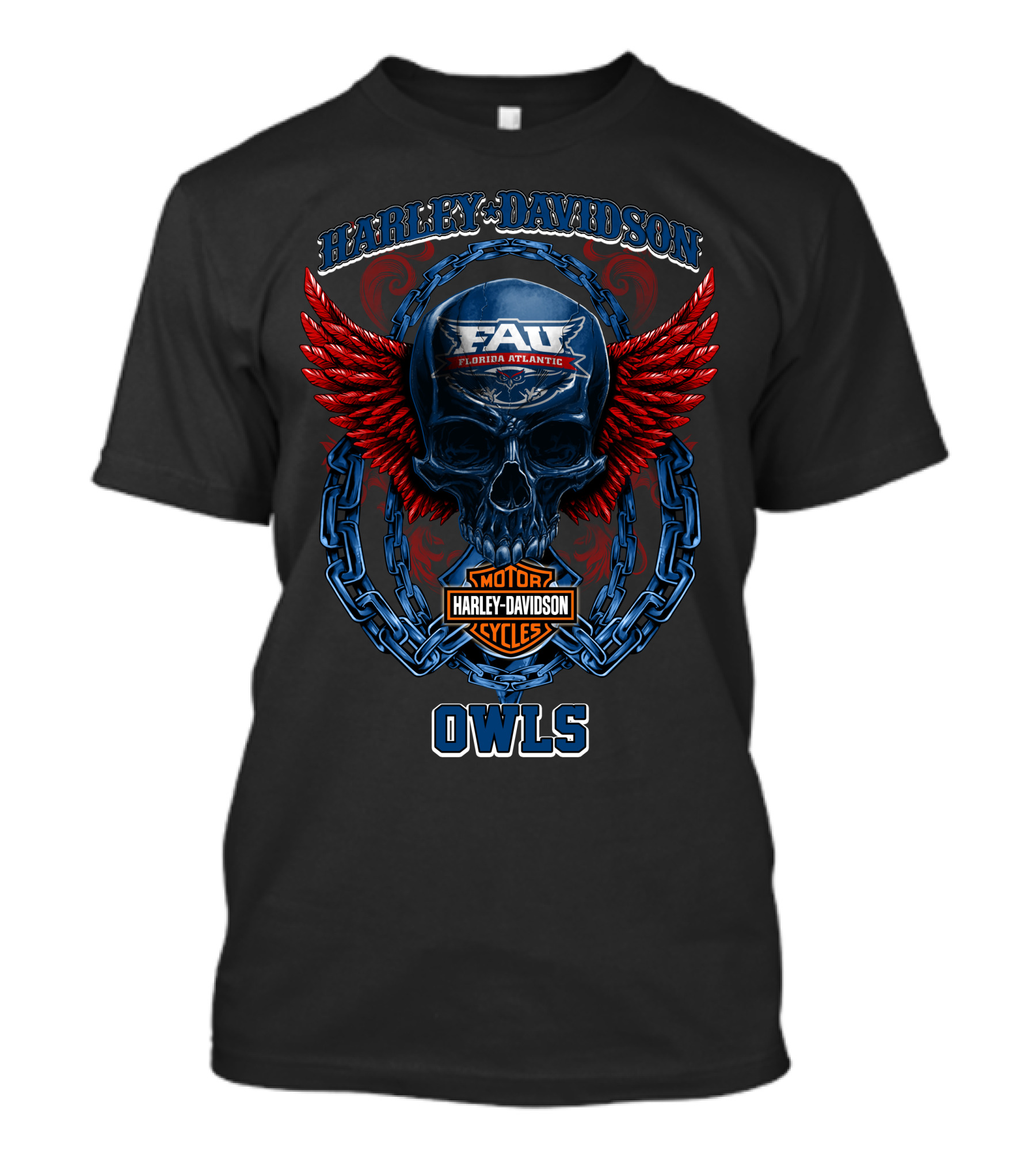 Harley Davidson Fau Florida Atlantic Owls Motorcycles Cycles T-Shirt