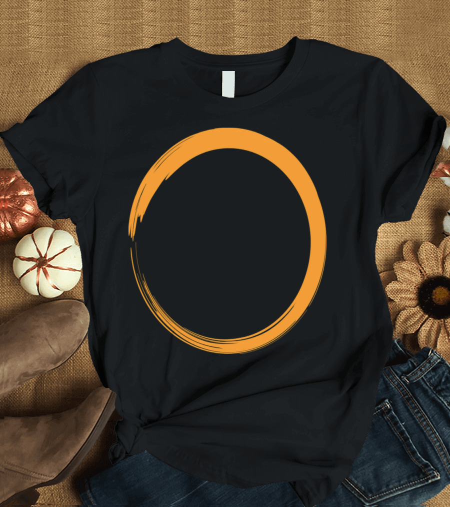 Orange Brush Stroke Enso Zen Symbol Cool Circles T-Shirt