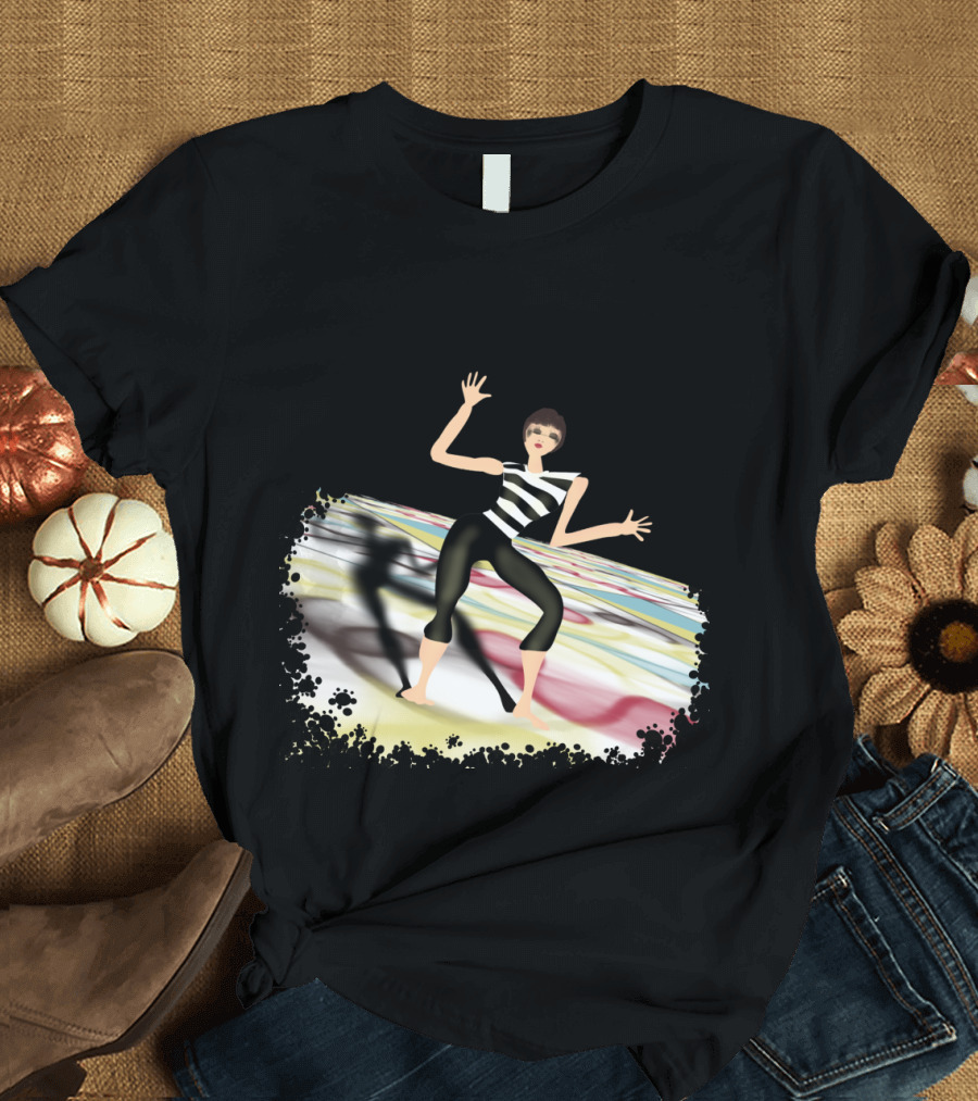 Striped Rhythm Jazz Dance Expression Bold Figure T-Shirt