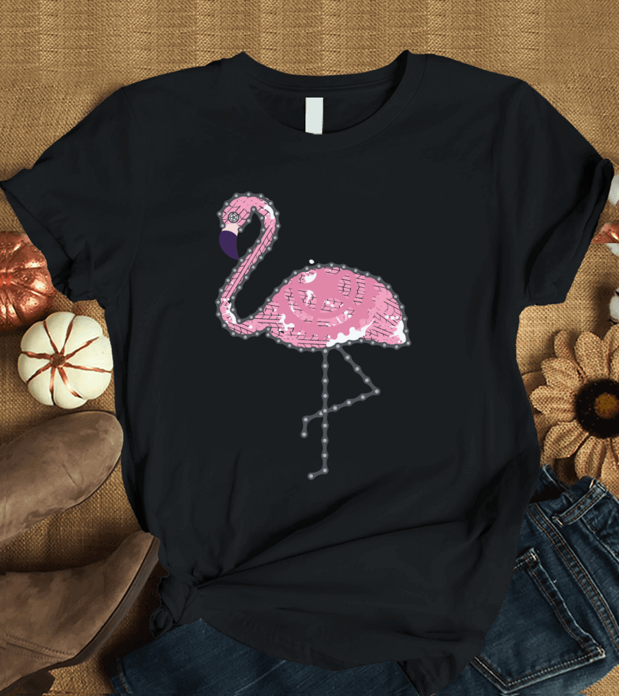 Flamingo Beastycle Neon Abstract Splatter T-Shirt