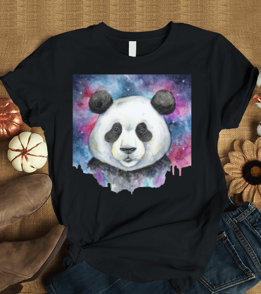 Panda in Cosmic Polar Stars Galaxy T-Shirt