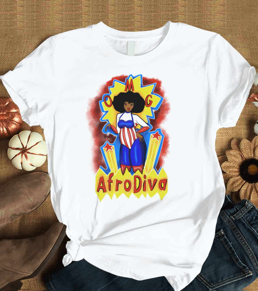 OMG Afro Diva Retro Comic T-Shirt