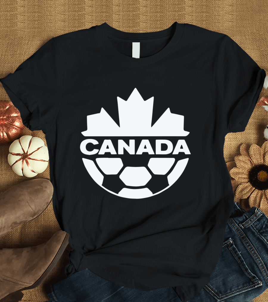 Canada Soccer Football Jersey Vancouver Montreal Toronto Iconic Maple Leaf Soccer Ball T-Shirt