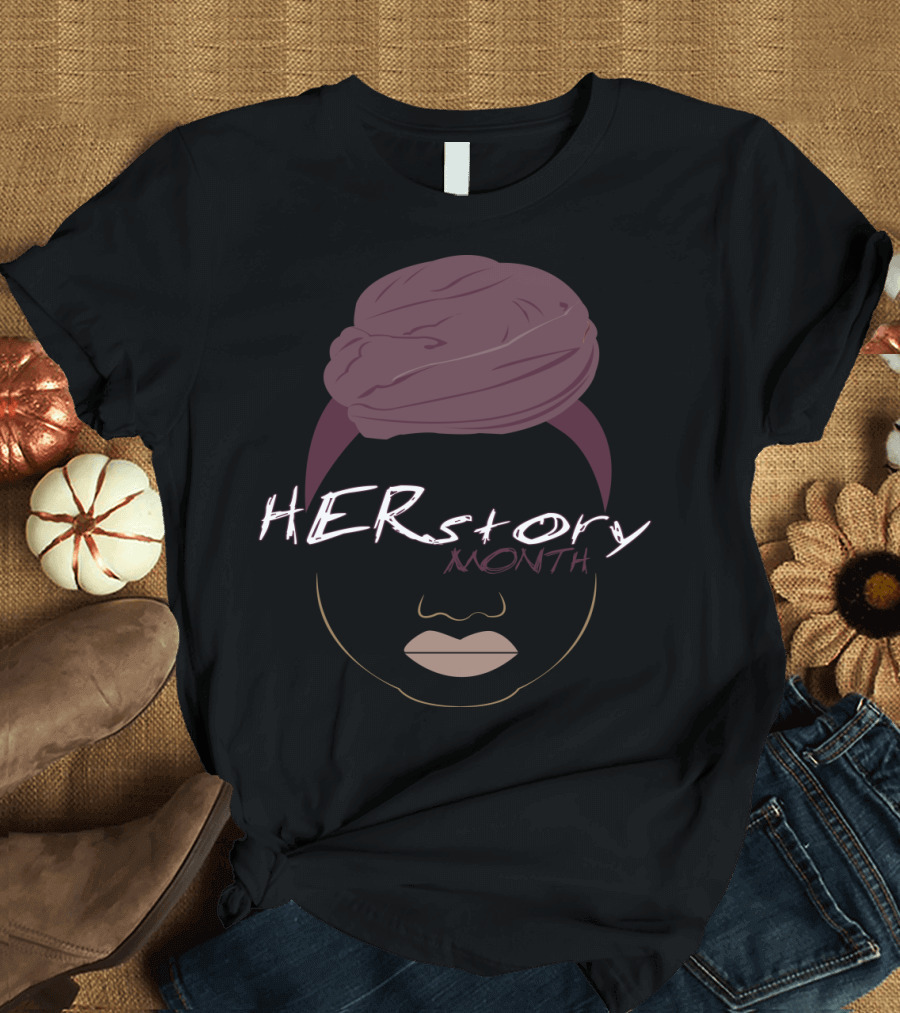 HERstory Month Bold Illustration Featuring Empowering Headwrap T-Shirt