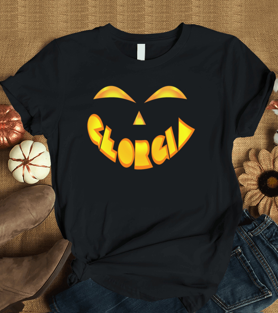 Georgia Jack O' Lantern Pumpkin Face T-Shirt