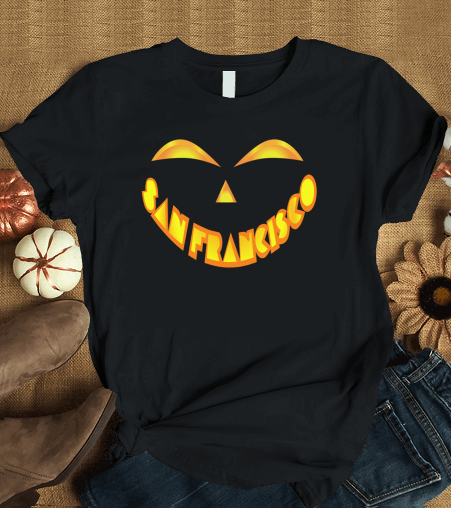 San Francisco Pumpkin Face Jack O' Lantern T-Shirt