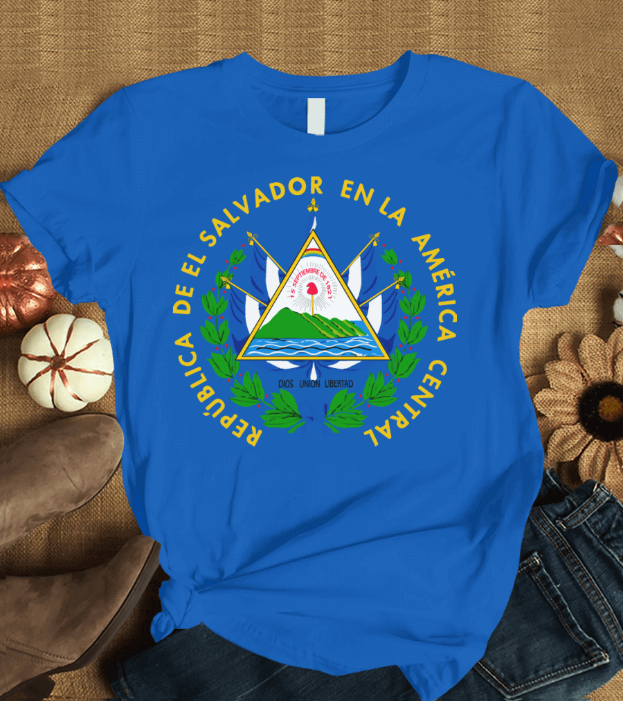 REPÚBLICA DE EL SALVADOR EN LA AMÉRICA CENTRAL DIOS UNIÓN LIBERTAD ESCUDO DE EL SALVADOR T-Shirt