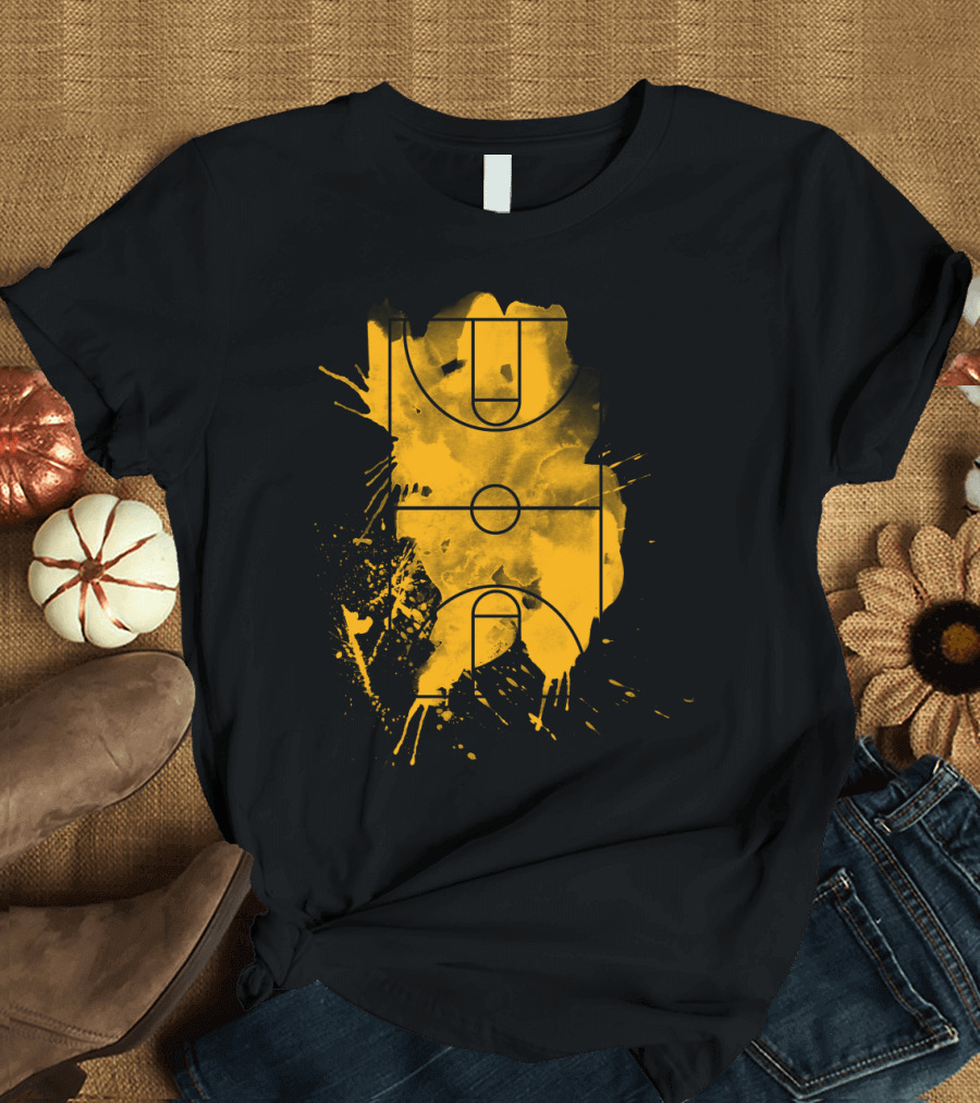 Basketball Court Splatter Art Version T-Shirt
