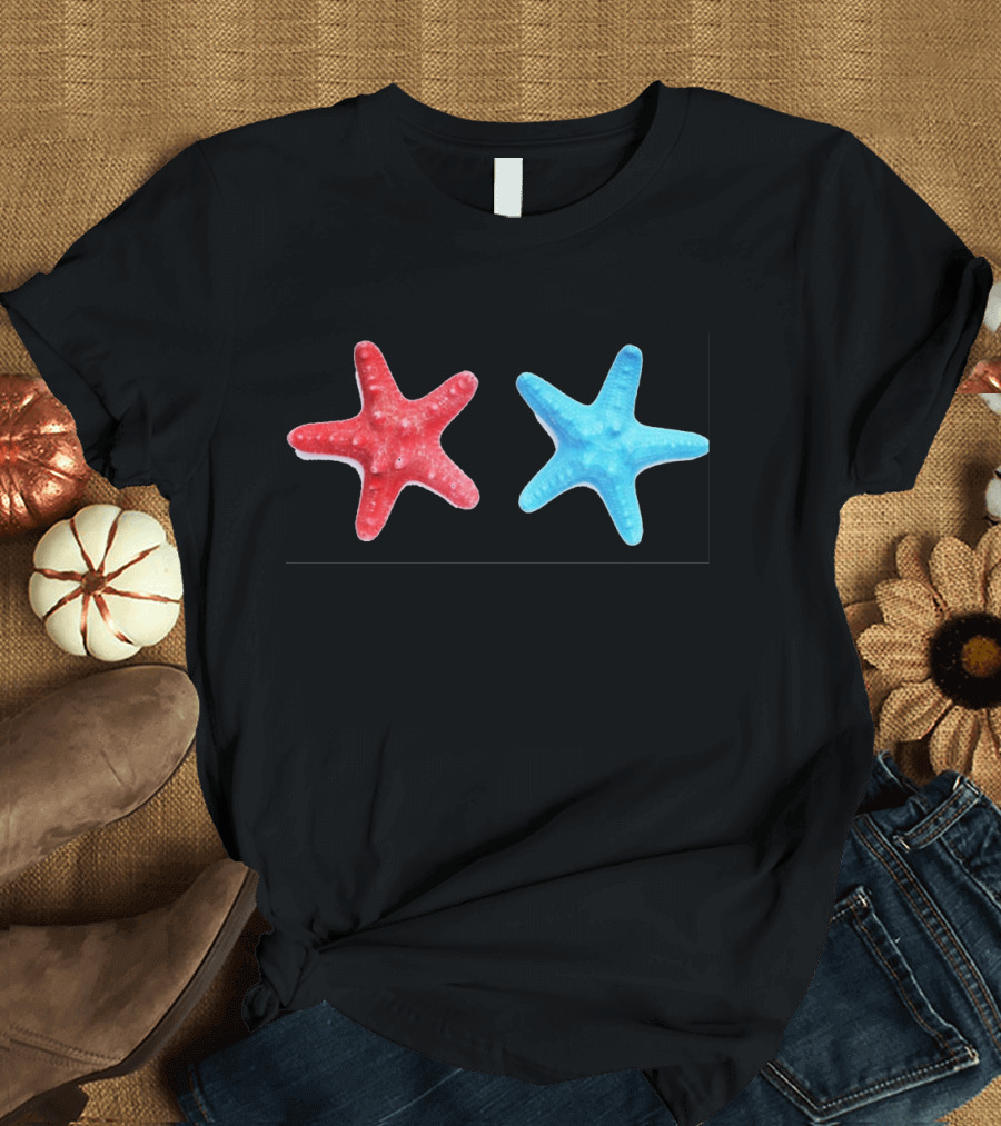 Red and Blue Starfish Patriotic T-Shirt