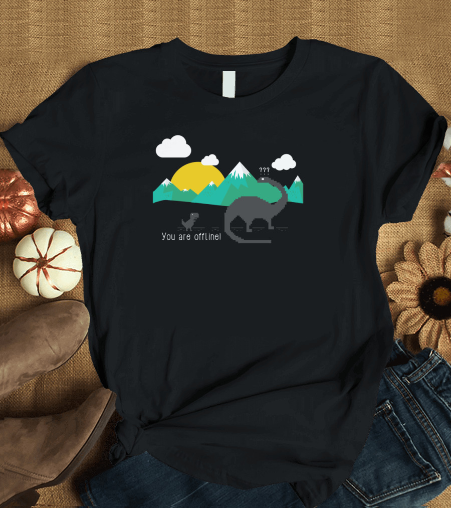 You Are Offline Dinosaur Google Chrome Game Parody C Rex T-Shirt