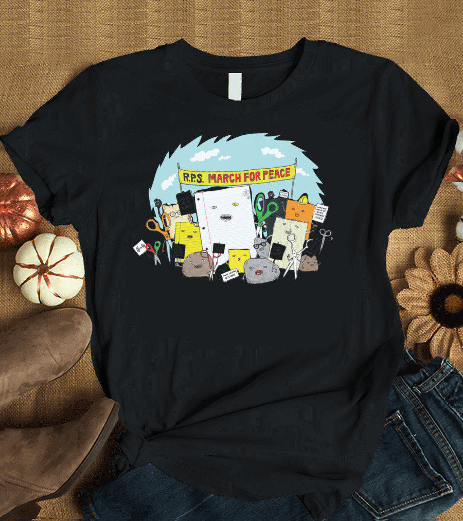R.P.S. March for Peace Paper Rock Scissors Unity T-Shirt