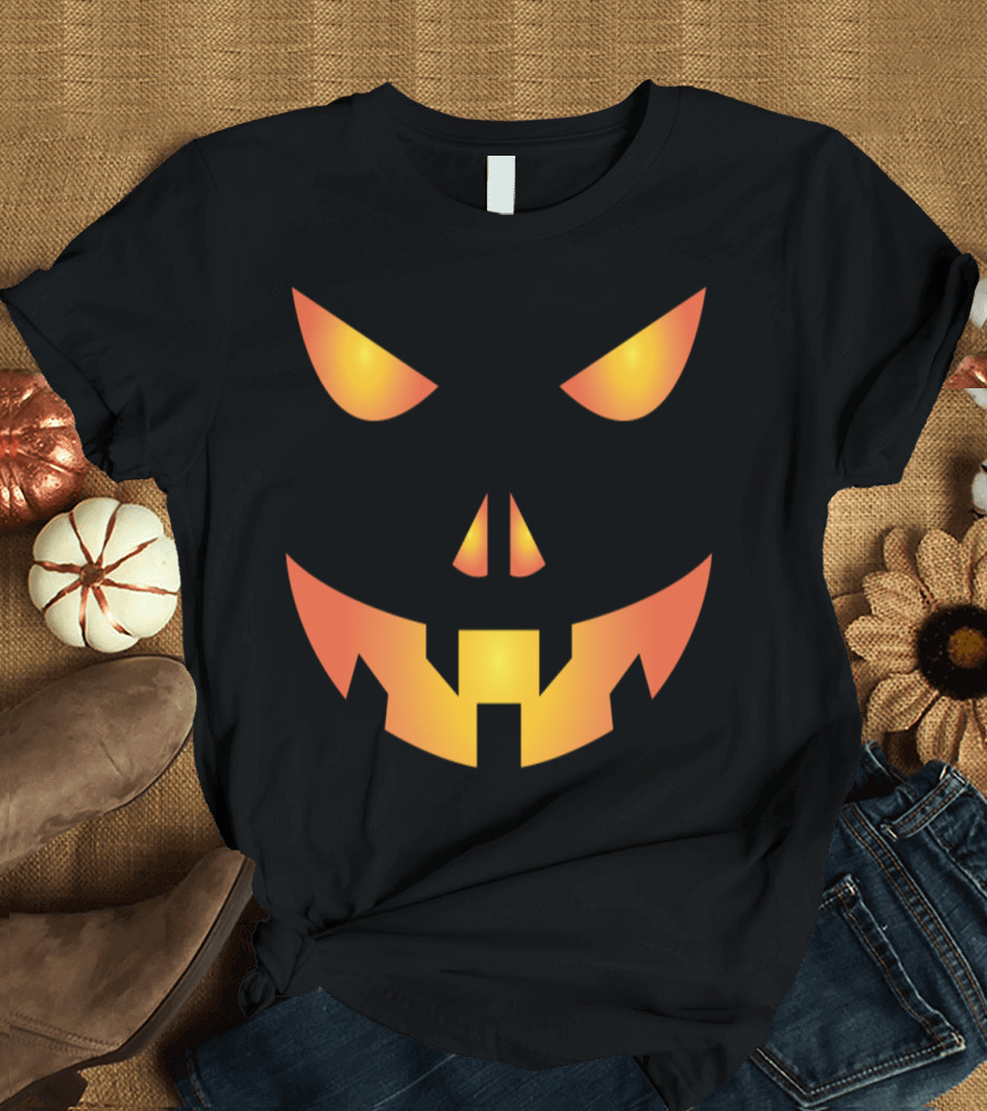Jack-O'-Lantern Angry Face Pumpkin Halloween T-Shirt