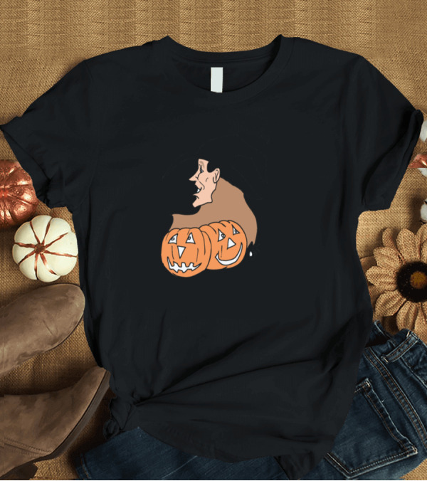 T-Shirt: Witch in Hat with Three Jack-O'-Lantern Pumpkins T-Shirt Witch in Hat with Three Jack-O'-Lantern Pumpkins T-Shirt