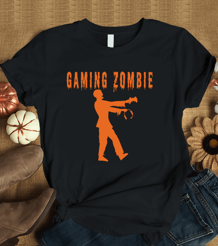 Gaming Zombie Silhouette with Headphones and Controller T-Shirt