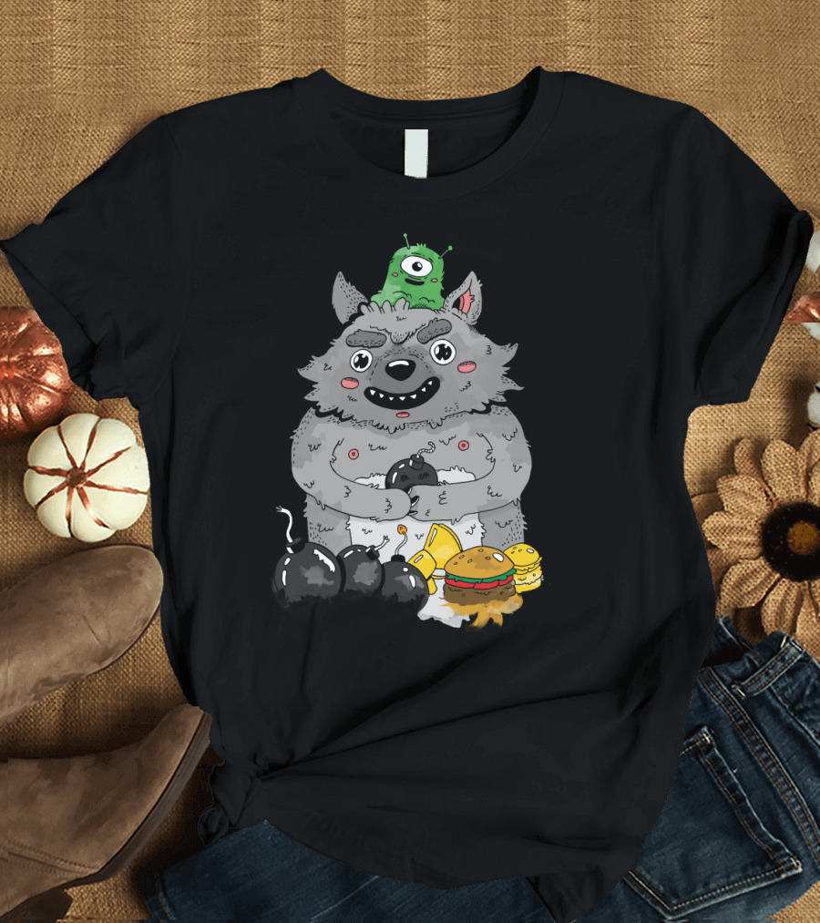 Big Bad Wolves Hamburger Bomb Alien Creature T-Shirt