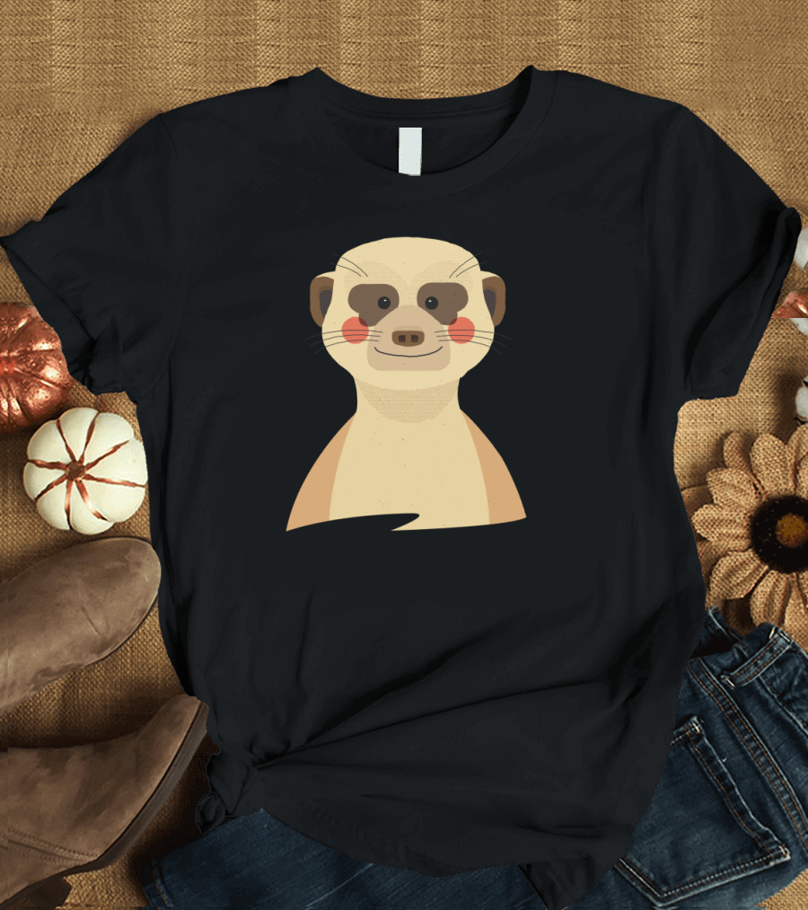 Meerkat Cartoon Illustration with Rosy Cheeks T-Shirt