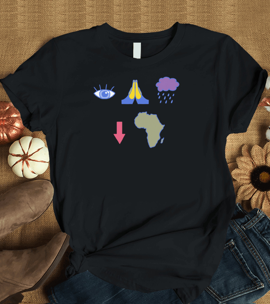 Eye Pray Rain Africa Emoji Symbols T-Shirt