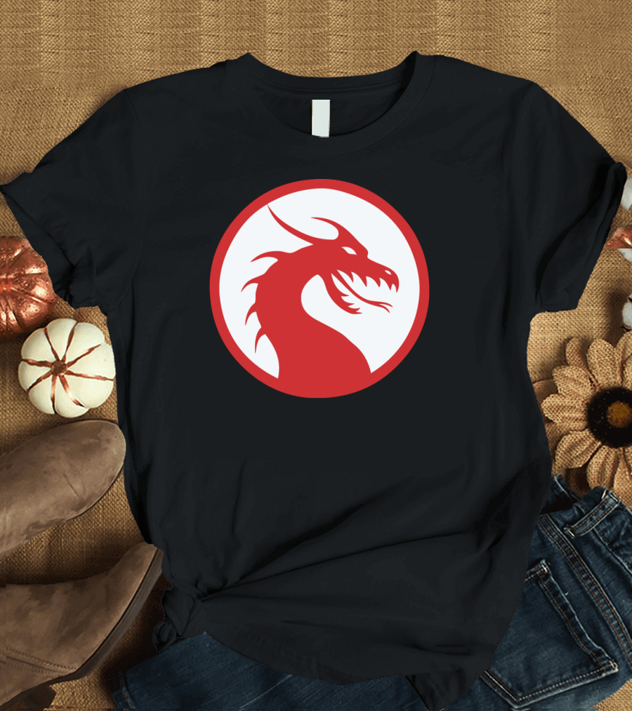 Red Dragon Circle Emblem Mythical T-Shirt