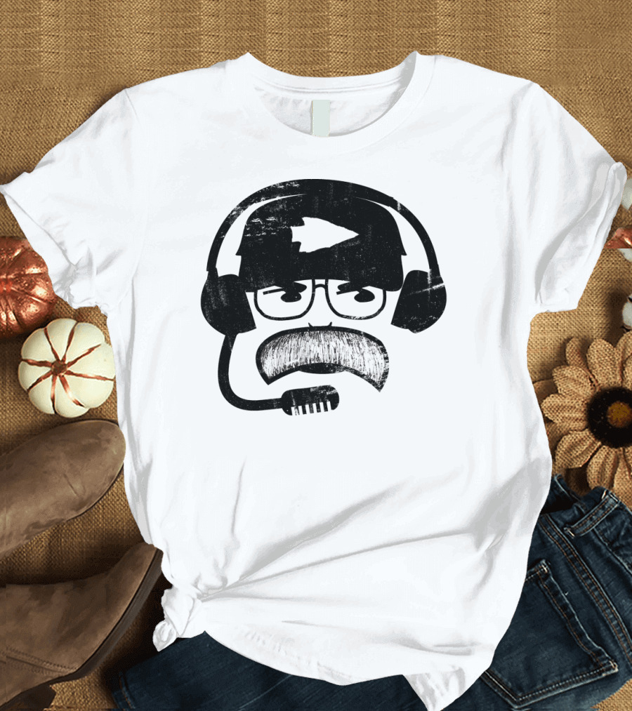Kansas City Coach Headset Angry Face Arrowhead Cap T-Shirt