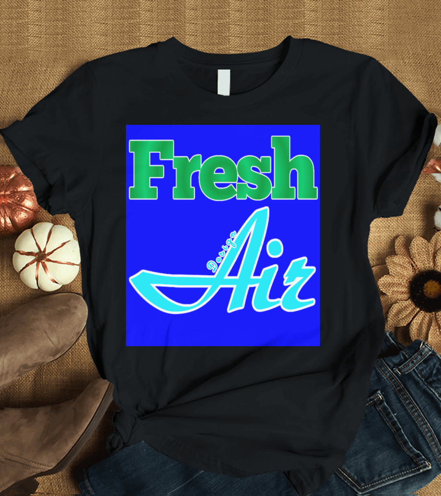 February Fresh Air Green and Blue Design Discounted T-Shirt