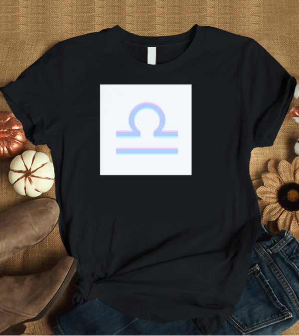 T-Shirt: Baby Blue Libra Zodiac Symbol Pastel Gradient T-Shirt Baby Blue Libra Zodiac Symbol Pastel Gradient T-Shirt