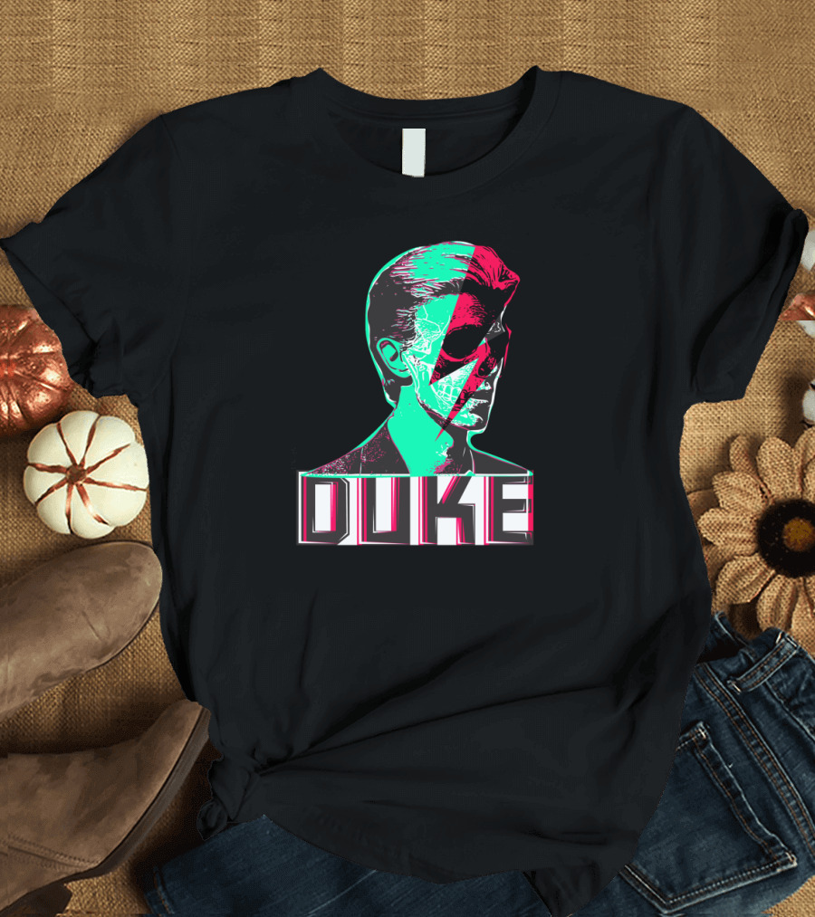 Retro Neon DUKE Ziggy Flash Art Style Face T-Shirt