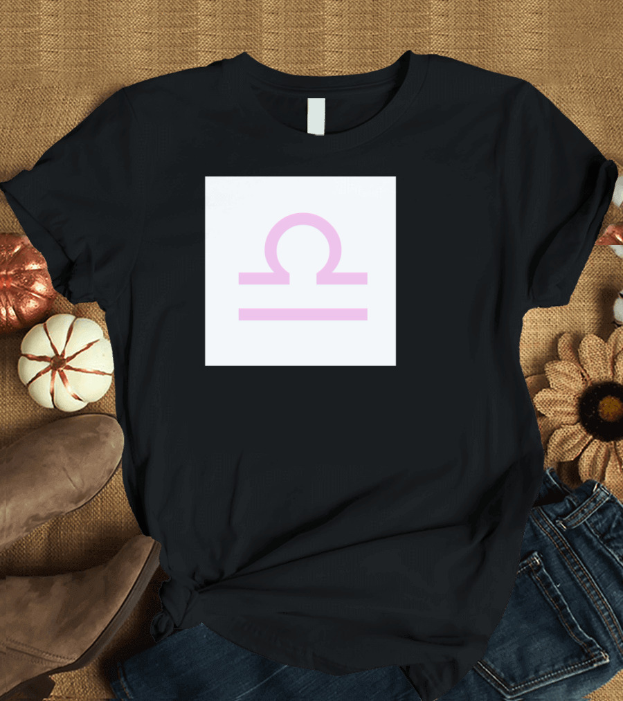 Libra Zodiac Symbol Baby Pink T-Shirt