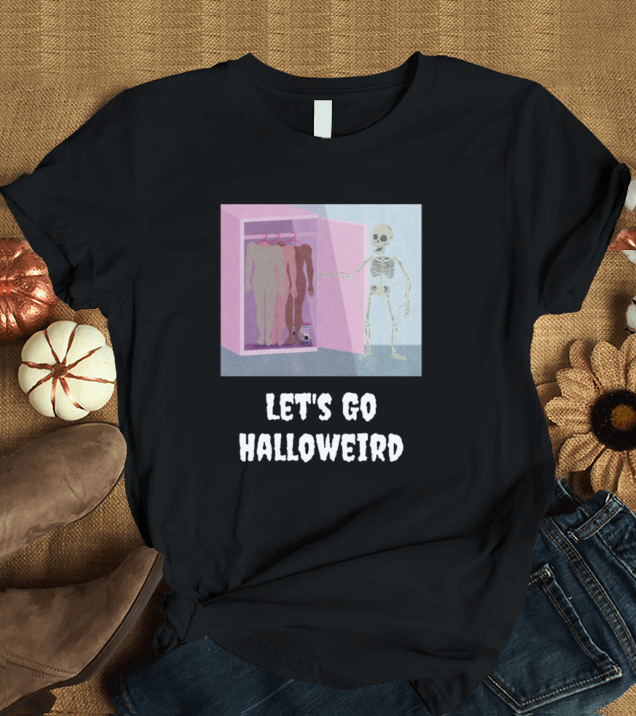 Let's Go Halloweird Skeleton Wardrobe Countdown T-Shirt