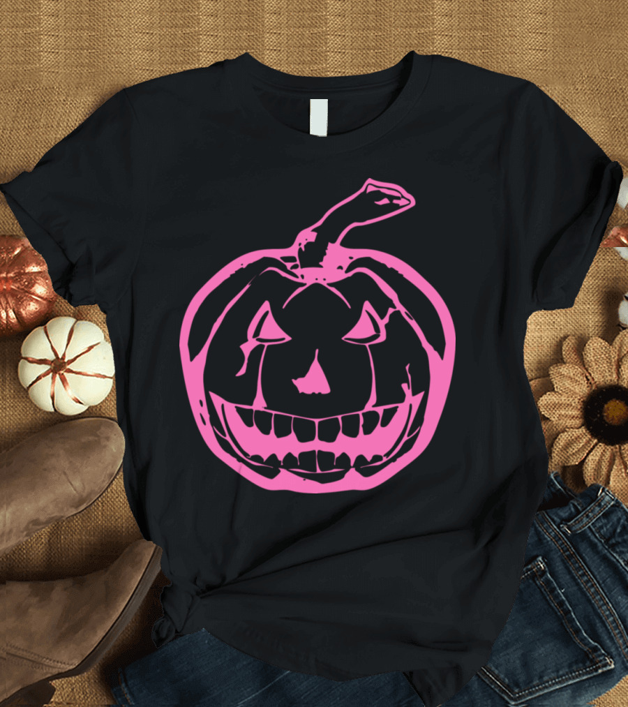 Pink Halloween Pumpkin Jack-O'-Lantern T-Shirt