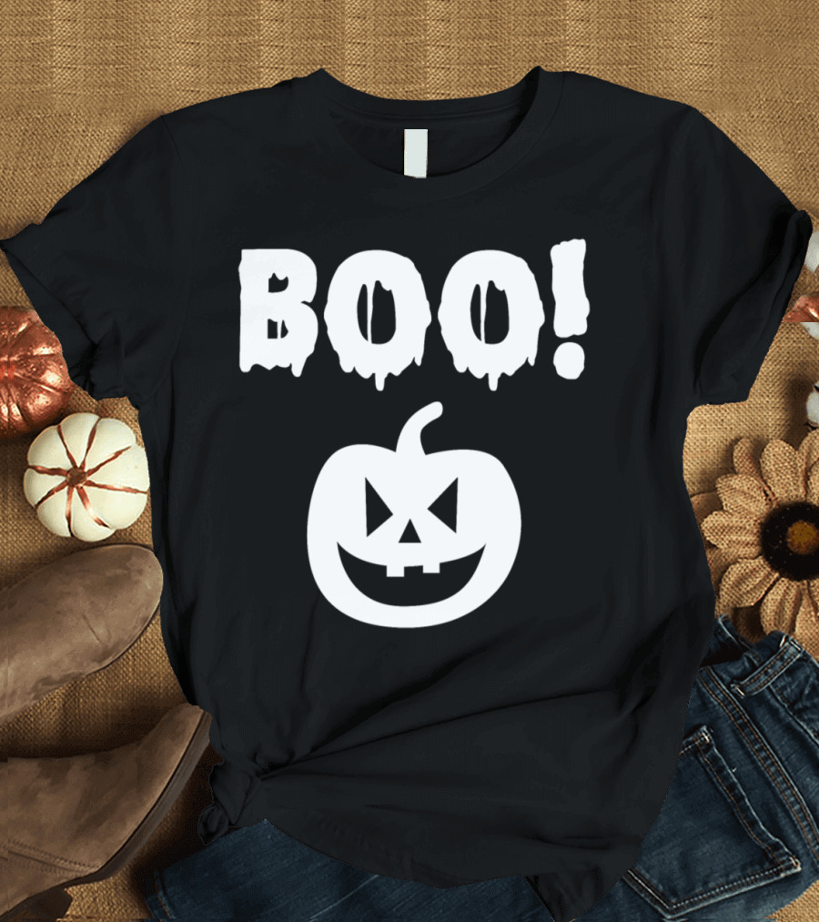 Boo Pumpkin Jack-O'-Lantern Halloween T-Shirt