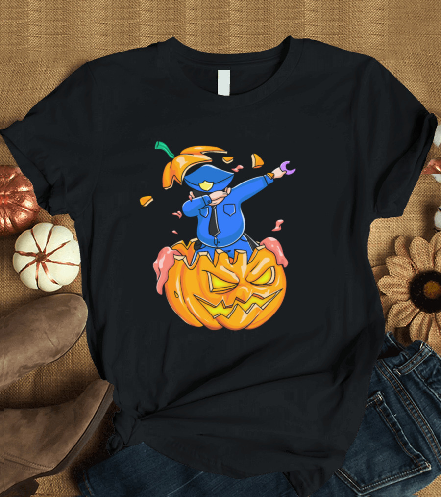 Policeman Dabbing Inside Halloween Pumpkin Dab T-Shirt