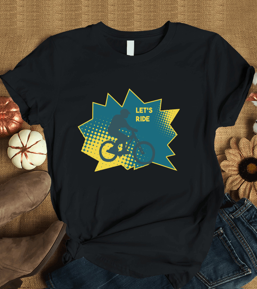 Let's Ride Mountain Bike Downhill Cool Idea Cycling T-Shirt
