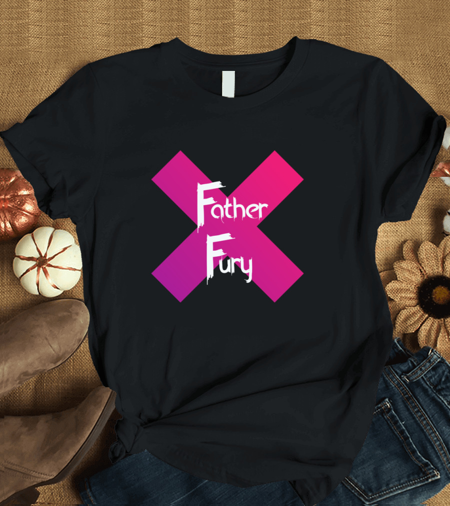 Father Fury X Purple Pink Gradient Cross T-Shirt