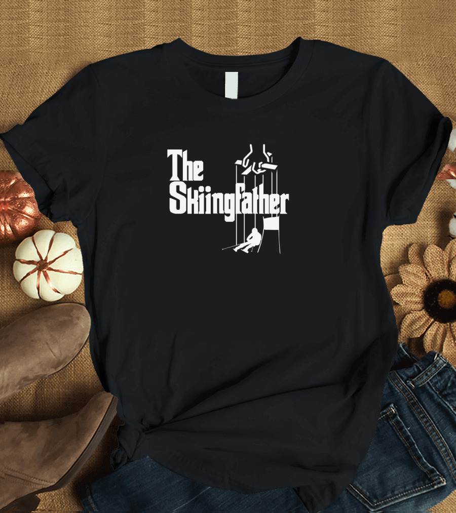 The Skiingfather Funny Skiing Puppet Parody Iconic Father T-Shirt
