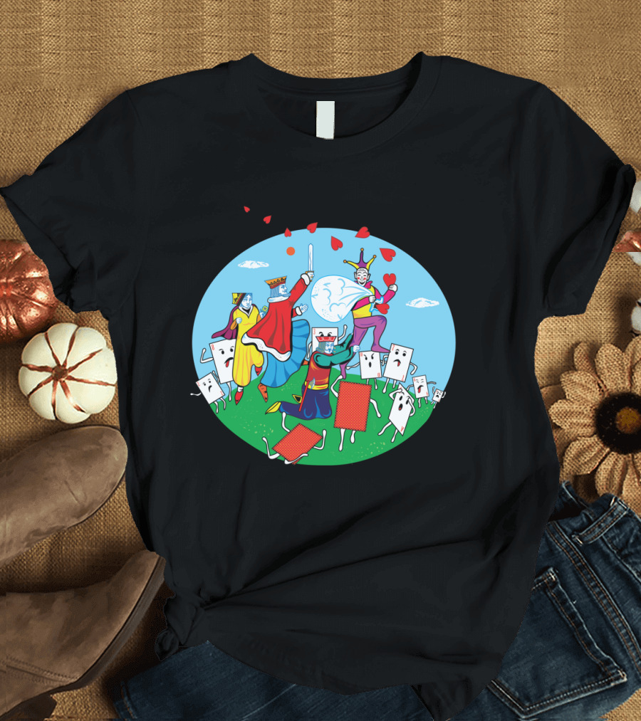 Thief Of Hearts Playing Cards Fantasy Under Moonlit Sky T-Shirt