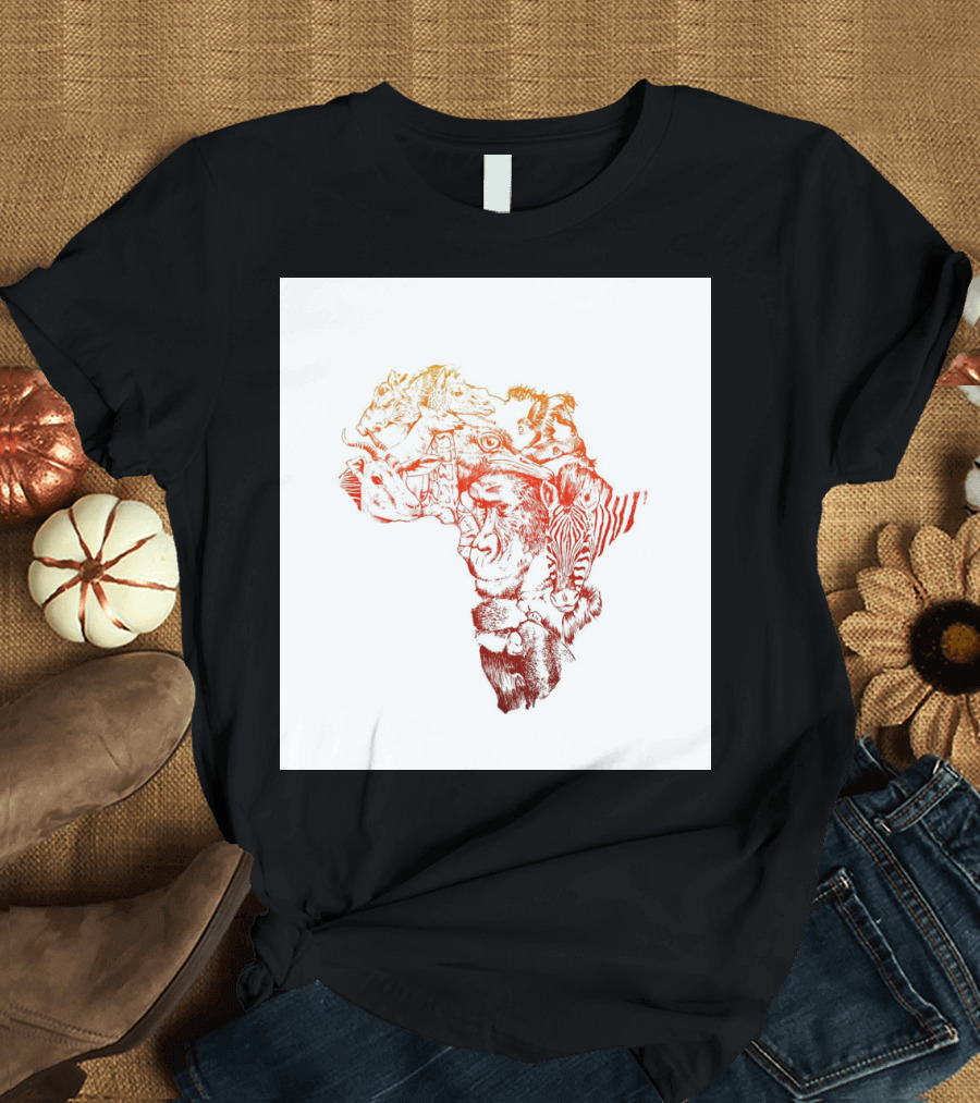 Map of Africa Animals Safari Wildlife T-Shirt