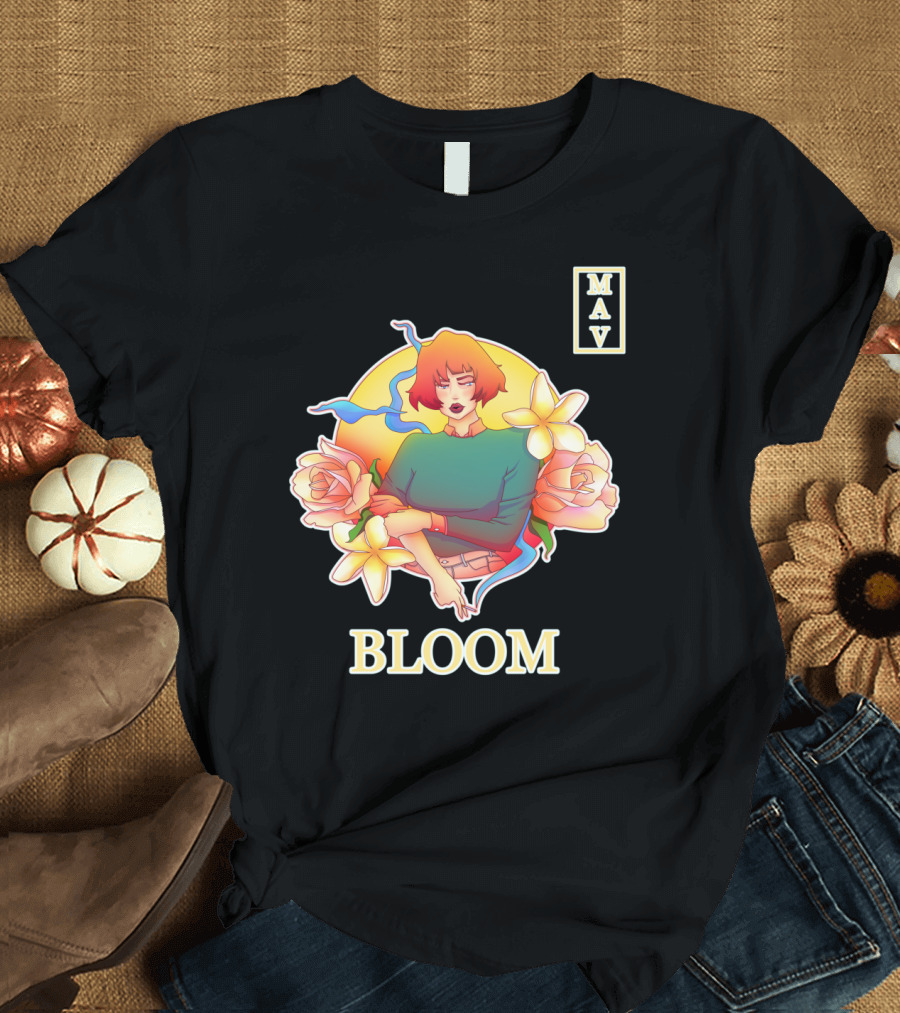BLOOM MAV Floral Graphic with Person Surrounded T-Shirt